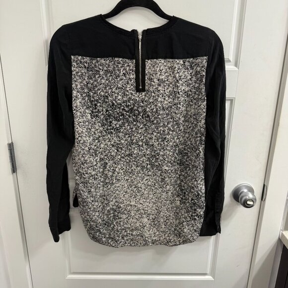 Rebecca Taylor Silk Woodcut Colorblock Blouse Size 6 100% silk - Picture 2 of 3